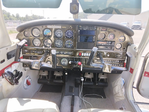 View of dashboard from rear of plane